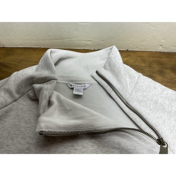 Athleta Women’s Size Medium Cozy Karma Asym Pullover Sweatshirt Gray NWT - Picture 9 of 14